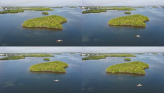 在佛罗里达州奥泽洛礁岛钓皮艇高清在线视频素材下载