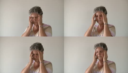 老妇人与头痛高清在线视频素材下载