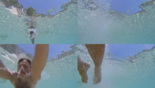 高清慢动作:游泳直接在相机上高清在线视频素材下载