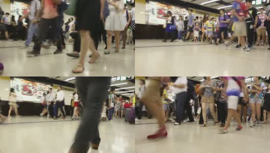 旅客拥挤的香港地铁车站高清在线视频素材下载