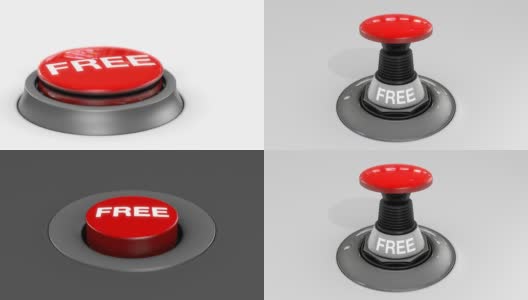 免费按钮-三个不同的按钮与声音效果高清在线视频素材下载