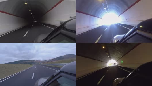 带着车载摄像头在高速公路上行驶高清在线视频素材下载