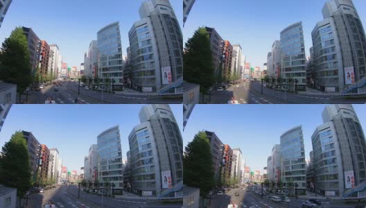 时间流逝在东京新宿的建筑街道上高清在线视频素材下载