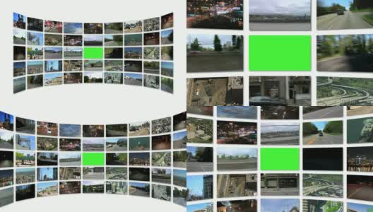 视频墙交通媒体3(白色)高清在线视频素材下载