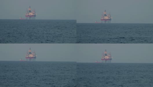 北海石油平台构造高清在线视频素材下载
