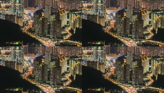 4K，韩国釜山城楼夜景延时拍摄高清在线视频素材下载