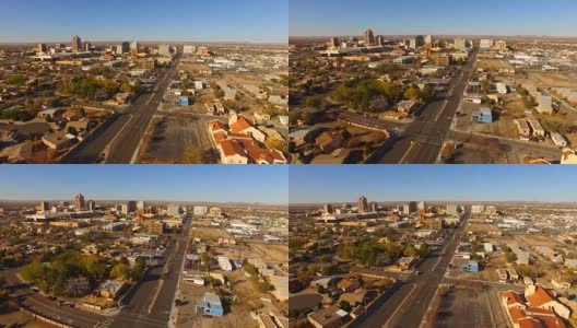 新墨西哥州市中心阿尔伯克基天际线高清在线视频素材下载