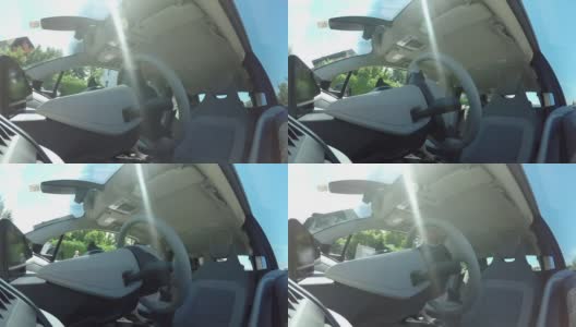 无人驾驶自动驾驶自动停车自动驾驶电动汽车高清在线视频素材下载