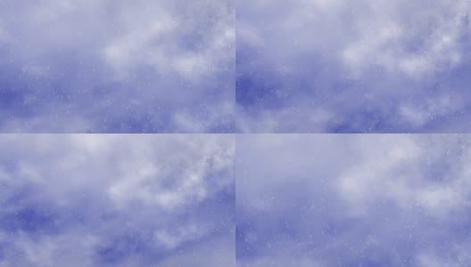 雪花落在云上天空的背景高清在线视频素材下载