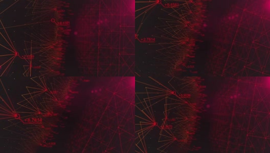 飞到抽象的数据和连接在网络空间与随机数，商业和金融概念，技术背景高清在线视频素材下载