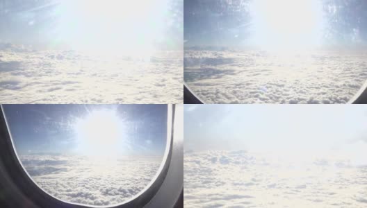 透过飞机窗户的阳光高清在线视频素材下载