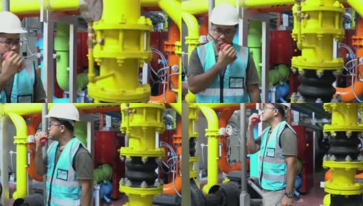 工业、石油或天然气工厂的平板工程师高清在线视频素材下载