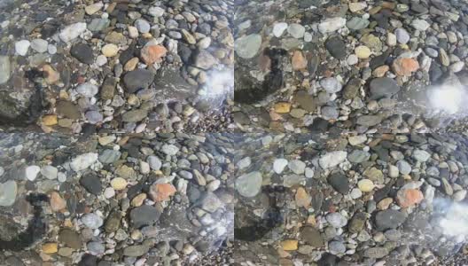 海水下的卵石背景高清在线视频素材下载