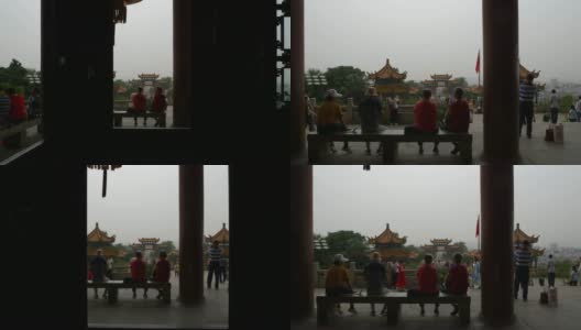 白天时间武汉市名刹内殿慢镜头窗观景4k中国高清在线视频素材下载
