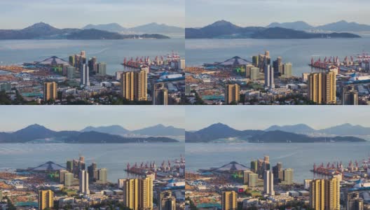 T/L MS HA ZI开发建设深圳市邮轮码头和货运码头高清在线视频素材下载