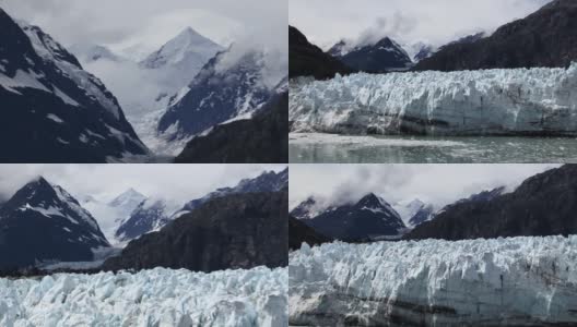 马杰丽冰川上的费尔韦瑟山，阿拉斯加美丽的风景。高清在线视频素材下载