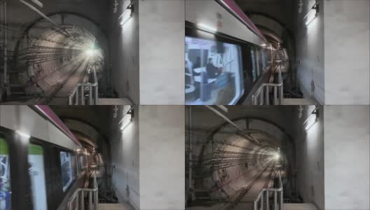 火车从地铁隧道驶来高清在线视频素材下载