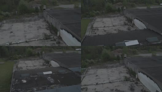 纽约北部的旧废弃仓库无人机鸟瞰图高清在线视频素材下载