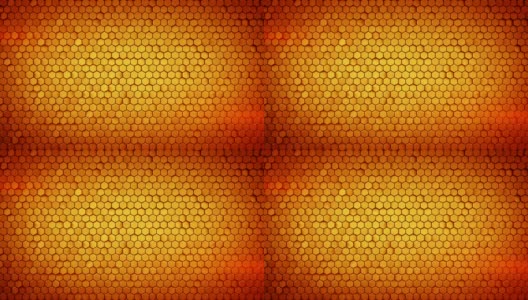 墙上的小橙色六边形可循环的抽象3D动画高清在线视频素材下载