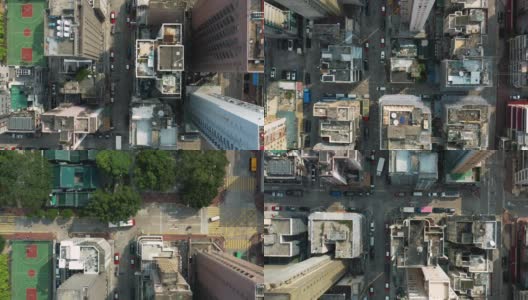 从空中俯瞰拥挤的香港高清在线视频素材下载