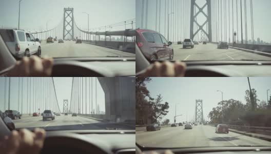 开车POV:去旧金山的桥高清在线视频素材下载