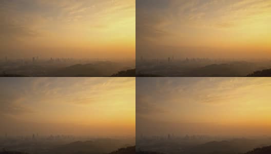 日落时分的广州城市天际线高清在线视频素材下载