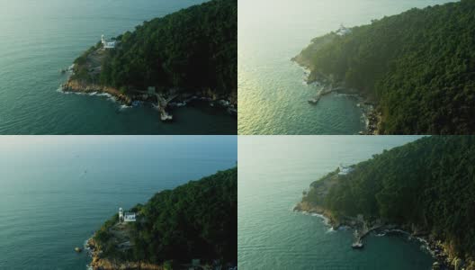 鸟瞰图香港沿海岛屿高清在线视频素材下载