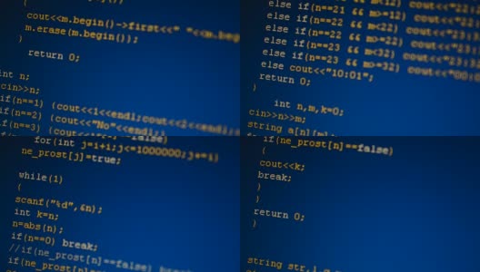 源代码在监视器屏幕上。高清在线视频素材下载