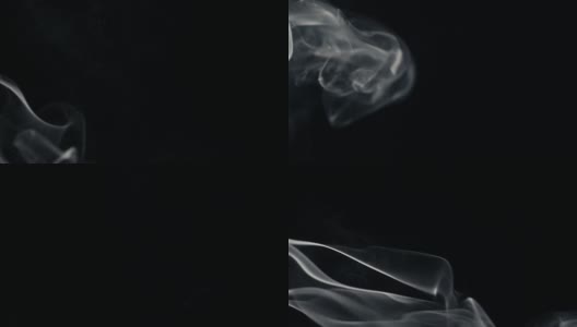 白烟孤立在黑烟上高清在线视频素材下载