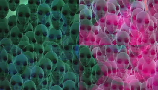 超现实的外星人头的数字动画高清在线视频素材下载