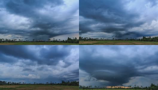 时光流逝雨云飘过乡村田野(缩小)高清在线视频素材下载