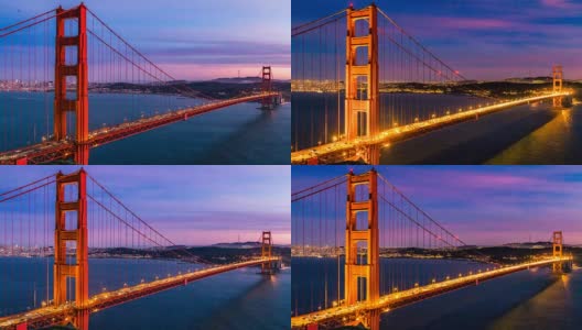 日落时分，旧金山金门大桥高清在线视频素材下载