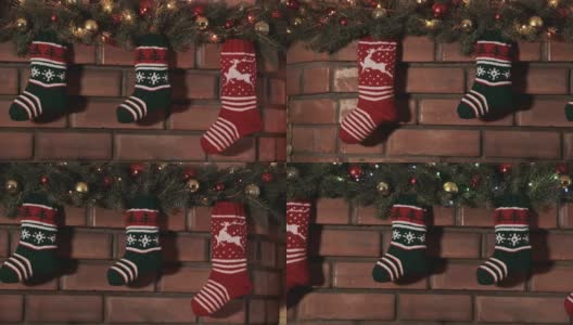 五颜六色的袜子作为圣诞礼物高清在线视频素材下载