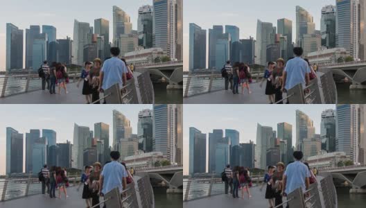 新加坡城市中央商务区的天际线高清在线视频素材下载