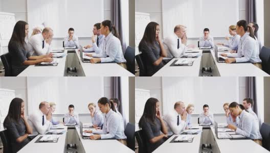 商务团队的文件会议在办公室会议高清在线视频素材下载