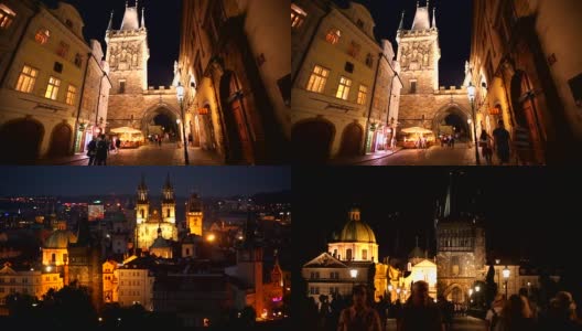 布拉格夜间高清在线视频素材下载