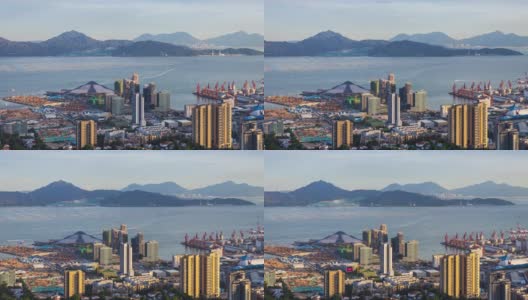 T/L MS HA PAN开发建设深圳市邮轮码头和货运码头高清在线视频素材下载