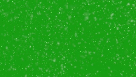 高细节和孤立的雪开始在绿色屏幕。圣诞，短片效果，雪花，电影产业，动画，雪花，雪花，自然灾害的概念高清在线视频素材下载