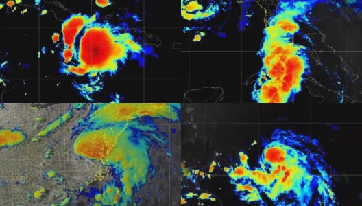 2021年飓风埃尔莎卫星图像高清在线视频素材下载