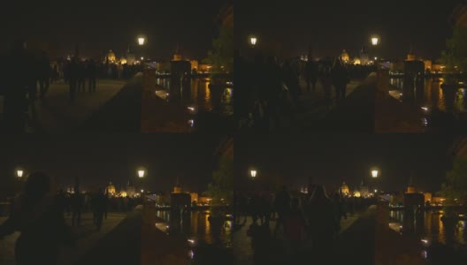 布拉格查理大桥之夜高清在线视频素材下载