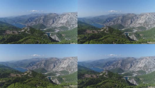 鸟瞰图oymapınar绿色峡谷高清在线视频素材下载