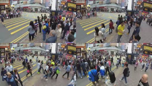 旅游人群穿过亚洲购物街高清在线视频素材下载