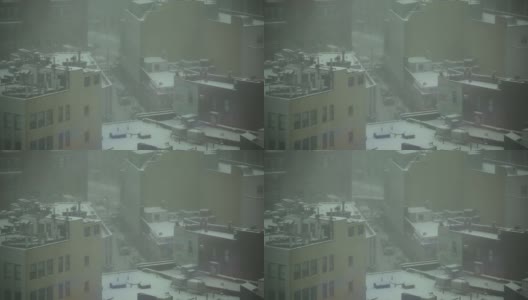 纽约市布鲁克林下大雪高清在线视频素材下载