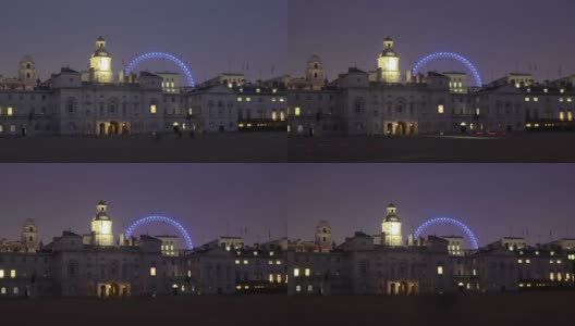 放大，延时拍摄伦敦眼的夜景高清在线视频素材下载