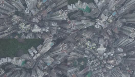从山顶鸟瞰香港城高清在线视频素材下载