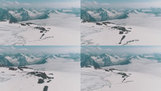 鸟瞰令人惊叹的自然雪山风景高清在线视频素材下载