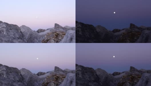 月光岩石海岸高清在线视频素材下载