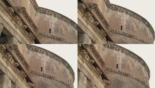 意大利罗马万神殿的圆顶状结构高清在线视频素材下载