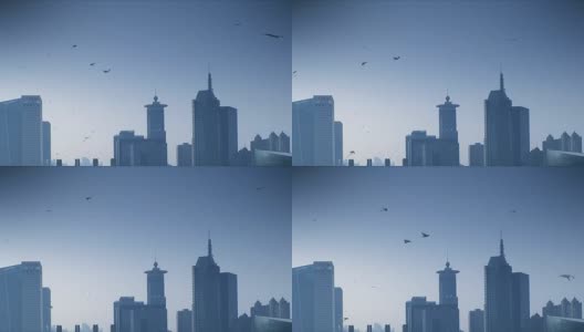 风筝和摩天大楼高清在线视频素材下载