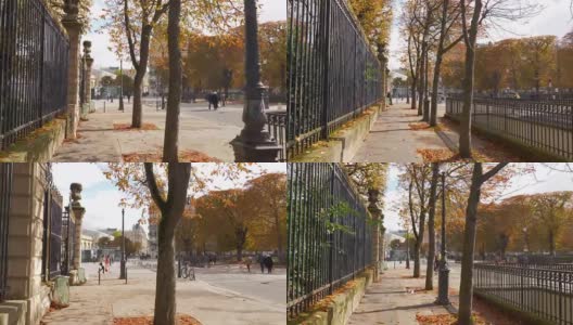 漫步在巴黎宁静的街道上，欣赏秋景高清在线视频素材下载